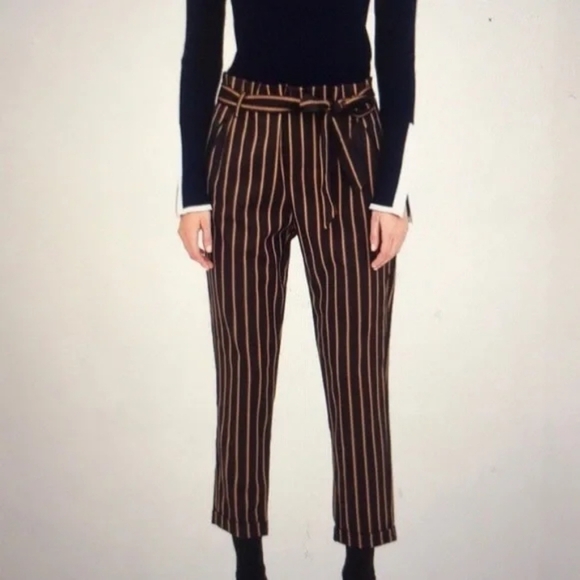 Dynamite Striped Paperbag Cropped Culottes M - Picture 1 of 2